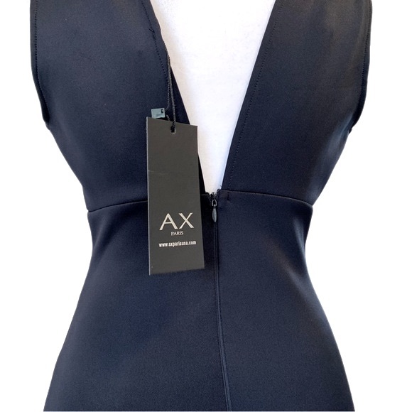 AX Paris | NW Plunge Hourglass Bodycon Midi Dress Navy Size 4 - Picture 14 of 16